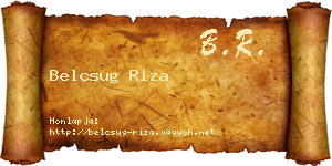 Belcsug Riza névjegykártya